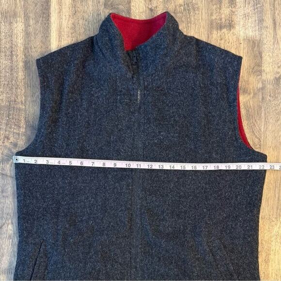 Peruvian Link Men’s 100% Alpaca Wool Reversible Zipper Vest Red Gray Size Large - Picture 5 of 8